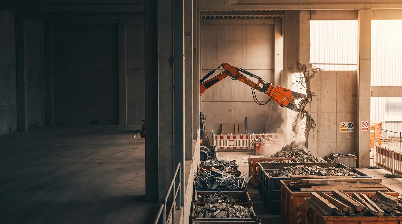 Kontrollierter Rückbau in einem Gebäude